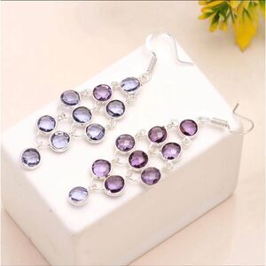 Sterling Silver Amethyst Chandelier Earrings